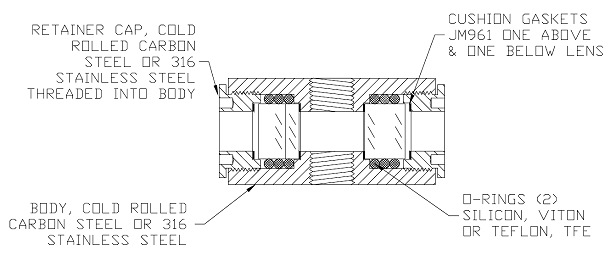 Bull's Eye See-Thru Sight Glass Assembly