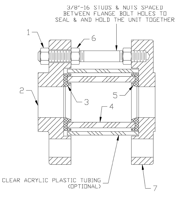 Full View Flanged Sight Flow Indicator Assembly